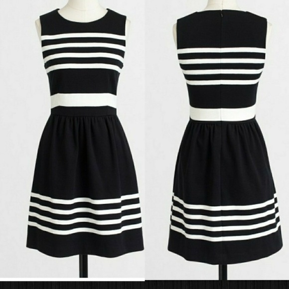 J. Crew Dresses & Skirts - J. Crew Black & White Stripe Sleeveless Dress Lrg